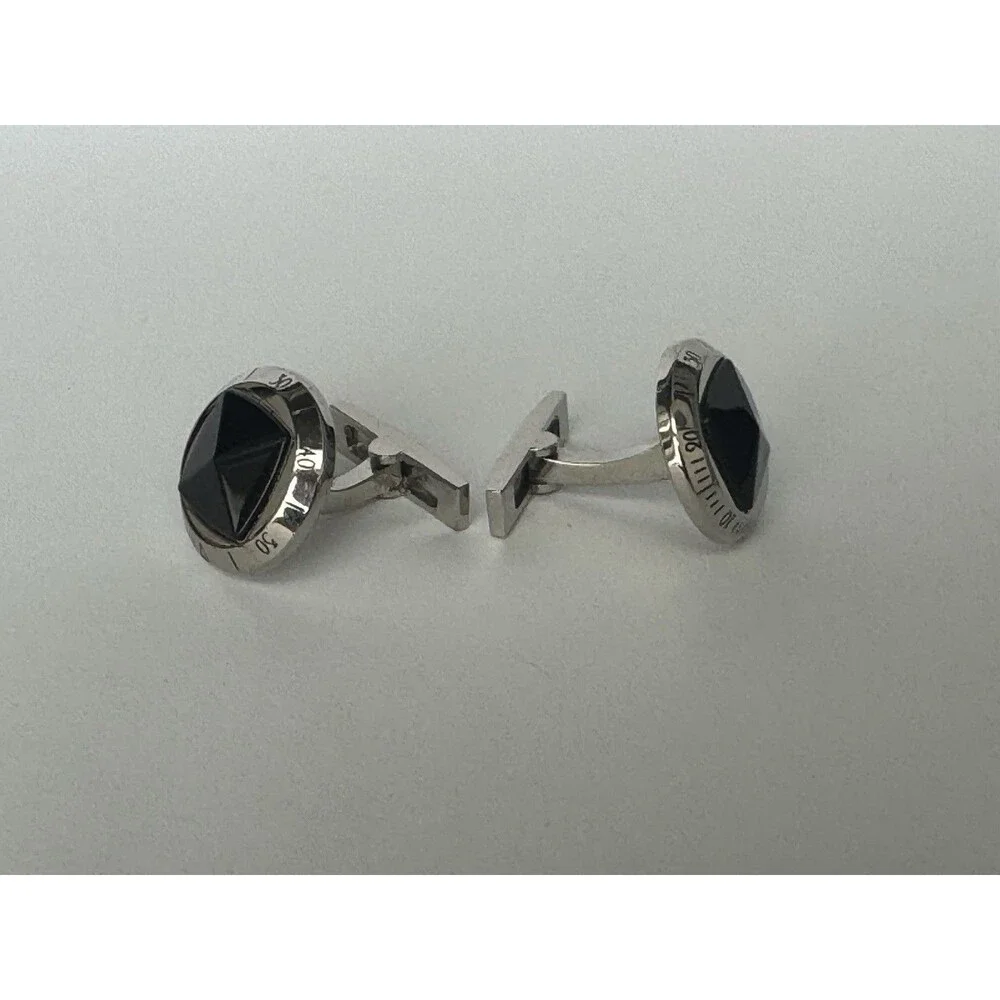 Cartier Pasha Watch Cufflinks Black SVL Luxury Large Button Jewelry